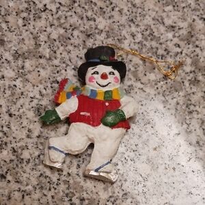Festive Snowman Ornament with Scarf NWOT